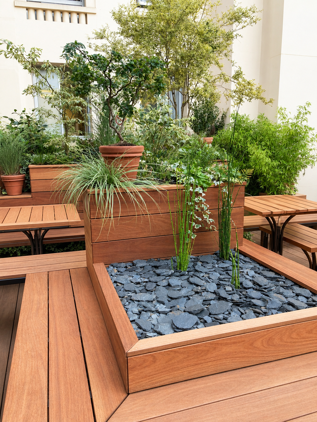 Grande terrasse végétalisée